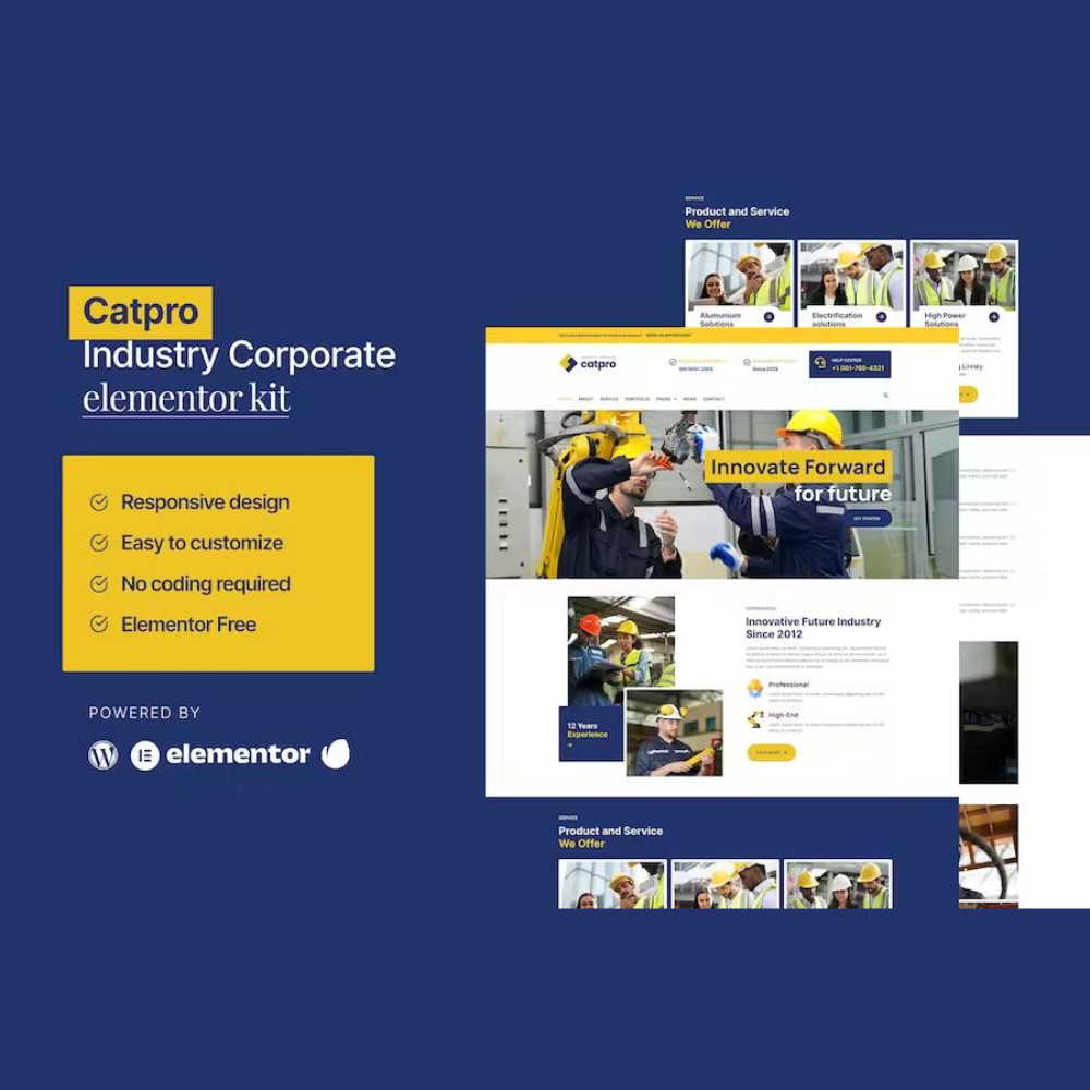 Catpro – Industry Corporate Elementor Template Kit Catpro – Industry Corporate Elementor Template Kit - Image 1
