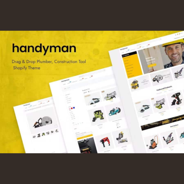 Handyman – Drag & Drop Plumber, Construction Tools Shopify Theme
