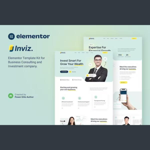 Inviz – Business Consulting & Investment Elementor Template Kit