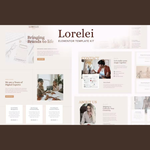 Lorelei – Feminine Business Elementor Template Kit