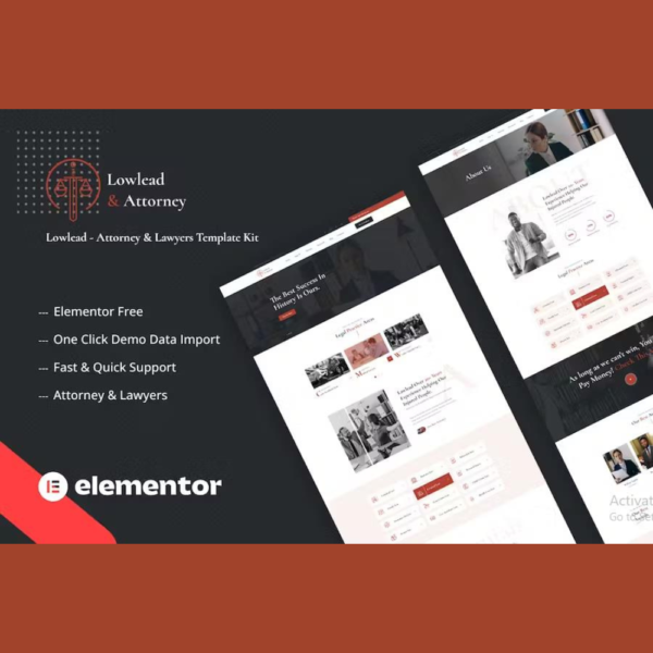 Lowlead – Attorney & Lawyers Elementor Template Kit