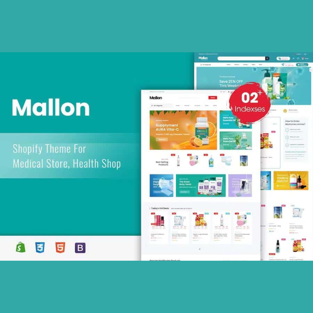 Mallon – Medical Store, Health Shop eCommerce Shopify Theme Mallon – Medical Store, Health Shop eCommerce Shopify Theme - Image 1