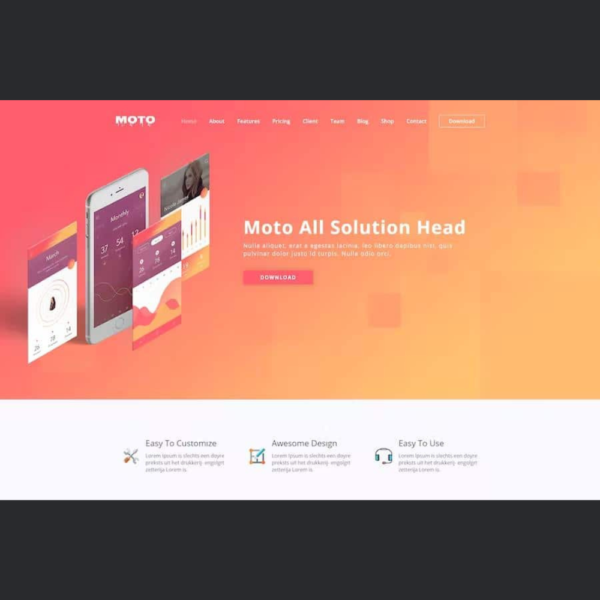 Moto – App Landing Page WordPress Theme
