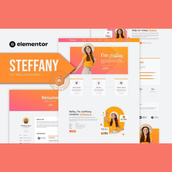Steffany – CV Resume Elementor Pro Template Kit