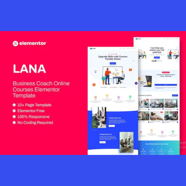 Lana – Business Coach Online Course Elementor Template Kit